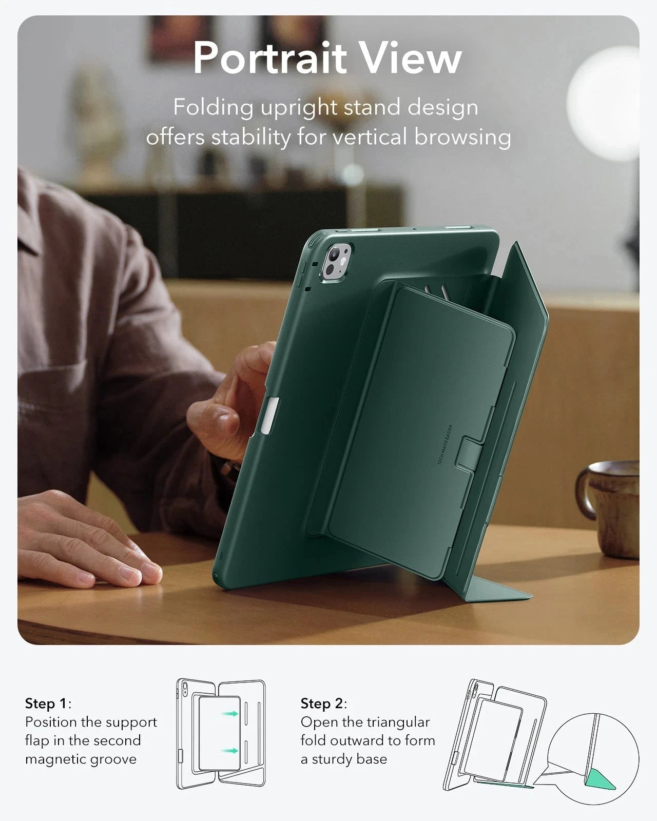 iPad Pro 11" (2024) Flip Magnetic Case with Pencil Holder - Green ESR ESR
