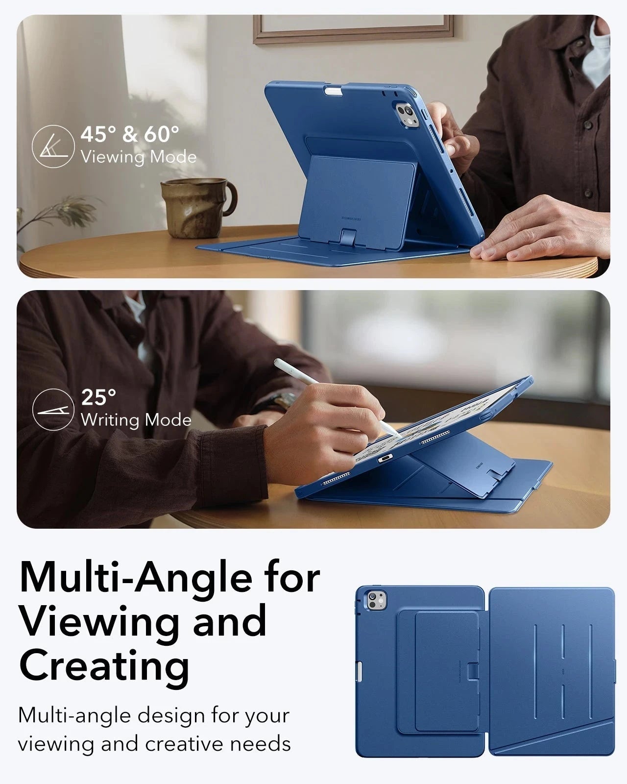 iPad Pro 11" (2024) Flip Magnetic Case with Pencil Holder - Navy Blue ESR ESR
