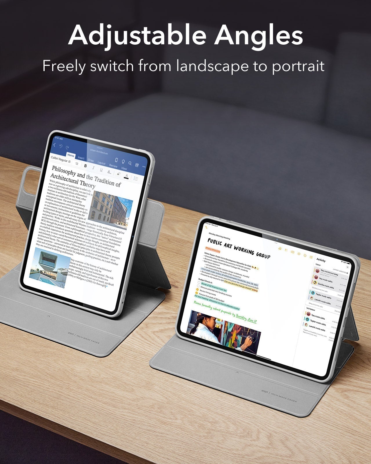 iPad Pro 11ʺ (2025) Rebound Hybrid Case 360 - Grey ESR ESR