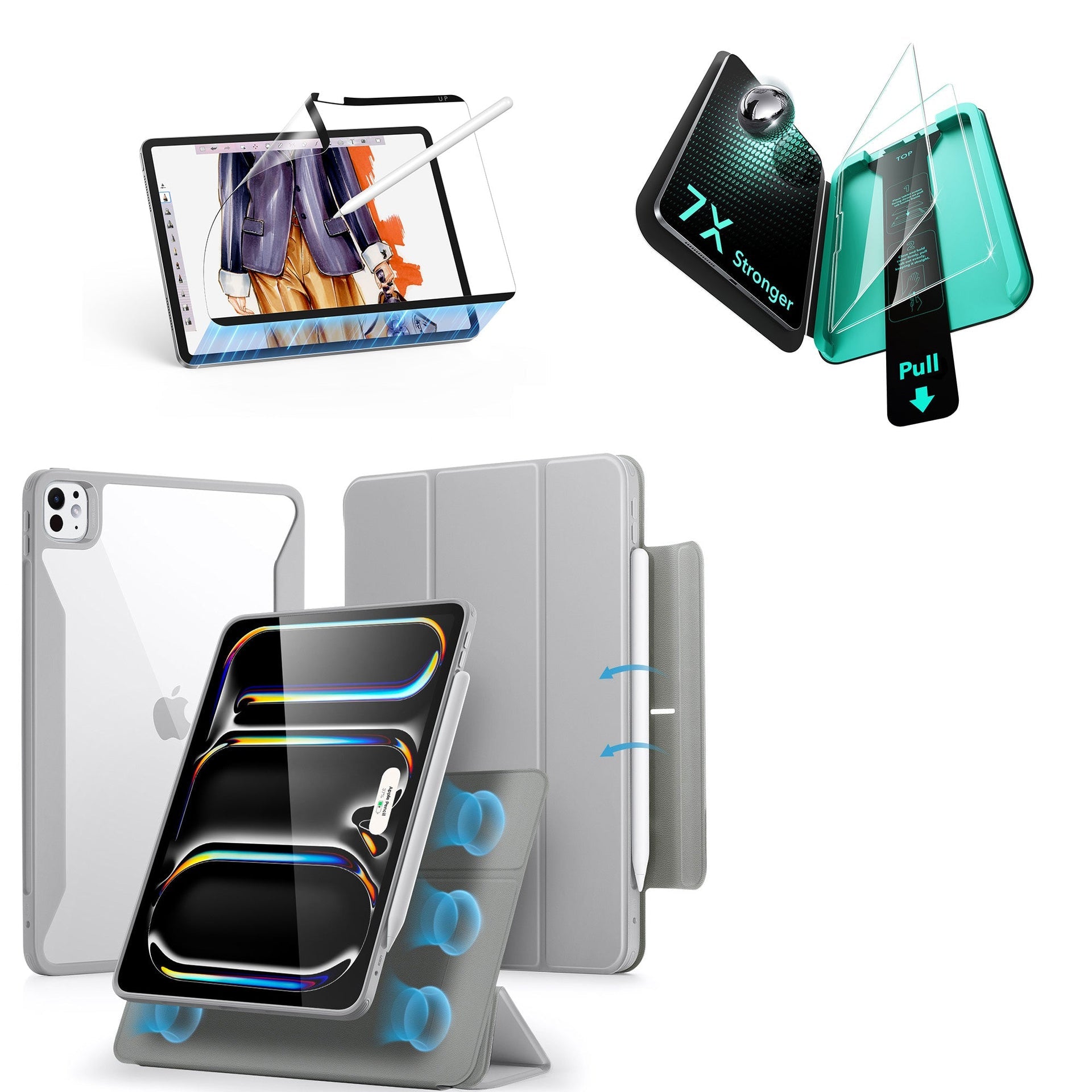 iPad Pro 11ʺ (2025) Rebound Transformation Bundle - Grey ESR ESR