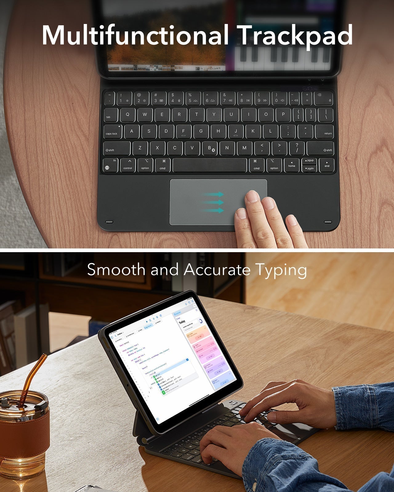 iPad Pro 13ʺ (2025) Bundle Rebound Magnetic Keyboard Case 360, Digital Pencil & Screen Protectors - US Layout-Black ESR ESR