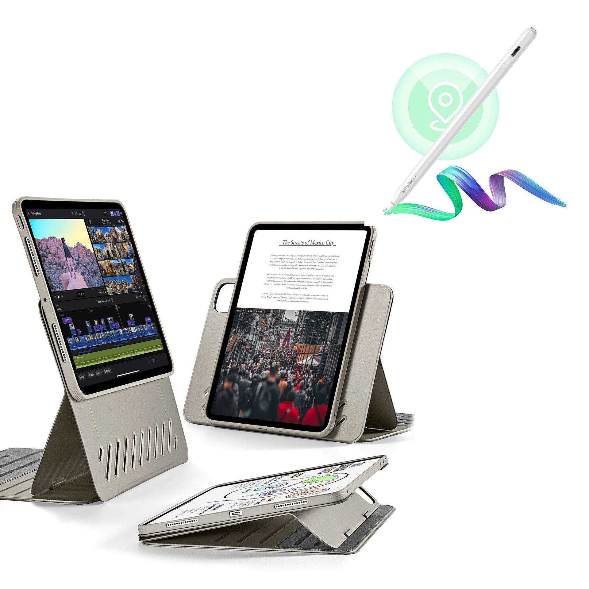 iPad Pro 11″ (2024) Shift Magnetic Case with Pencil Bundle - Titanium ESR ESR