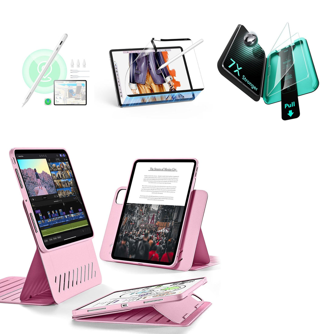 iPad Pro 11ʺ (2025) Shift Transformation with Digital Pencil Bundle - Pink ESR ESR