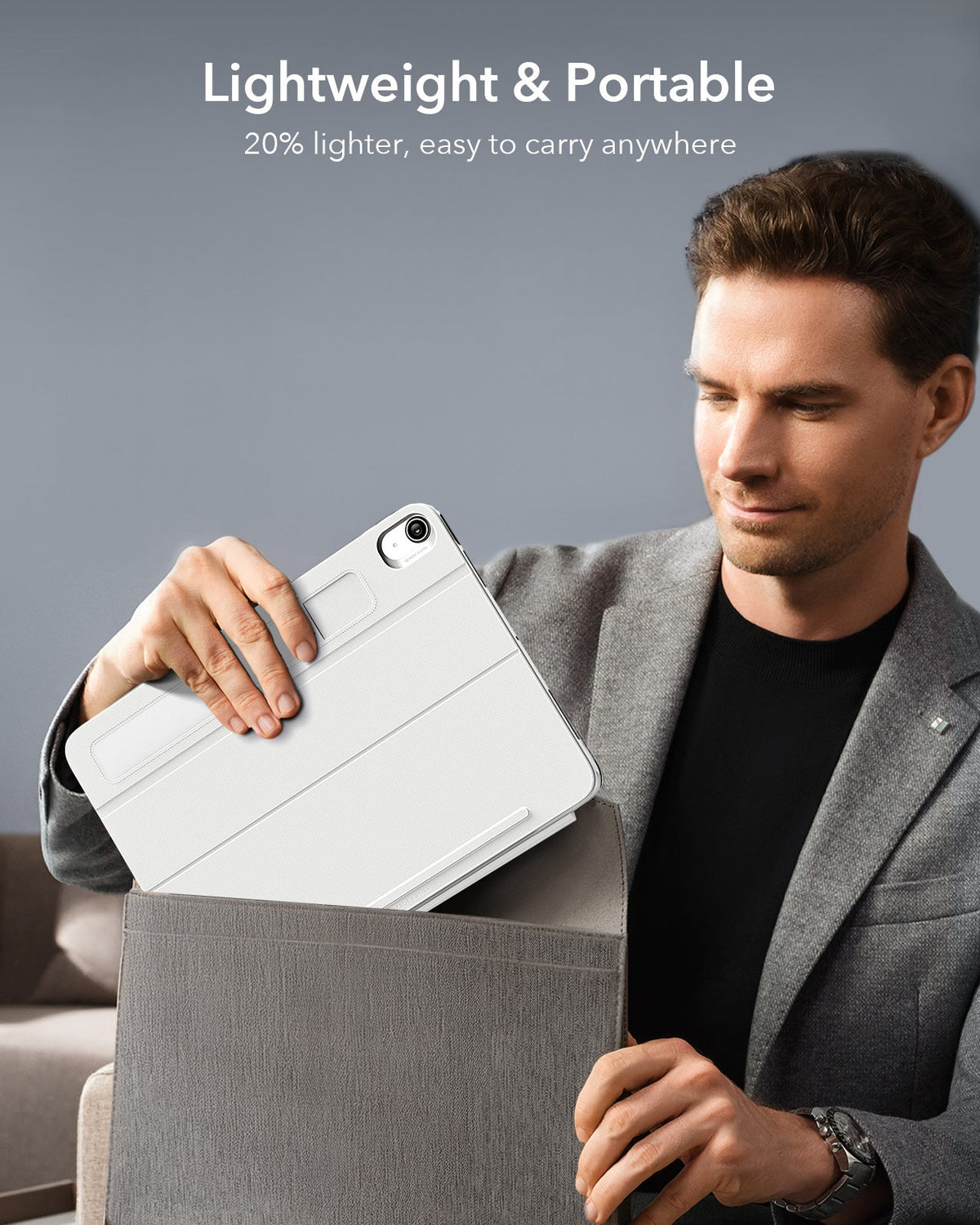 White Shift Keyboard Case with Precision Trackpad for iPad Pro 11 inch-lightweight&portable1