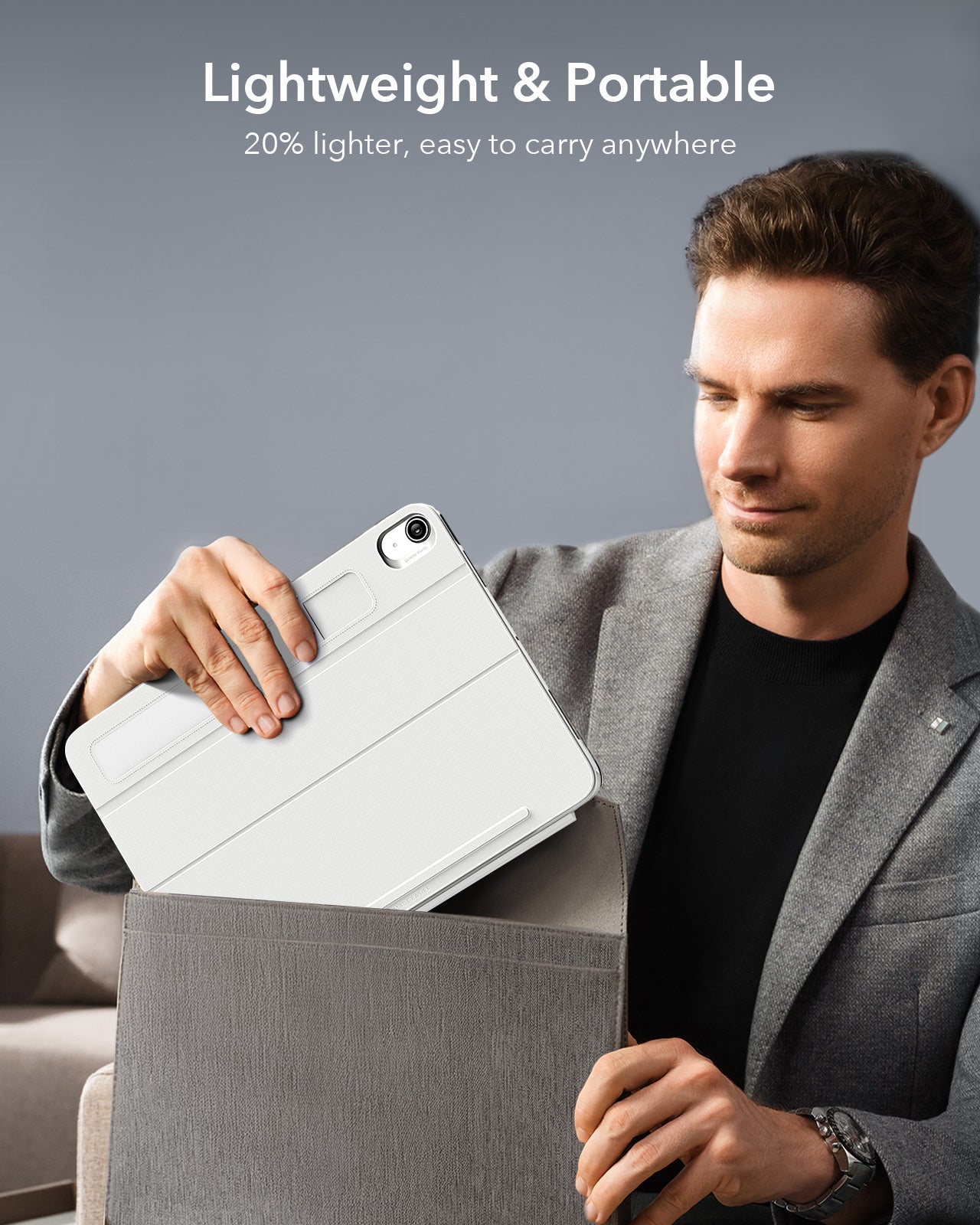 White Shift Keyboard Case with Precision Trackpad for iPad Pro 11 inch-lightweight&portable1