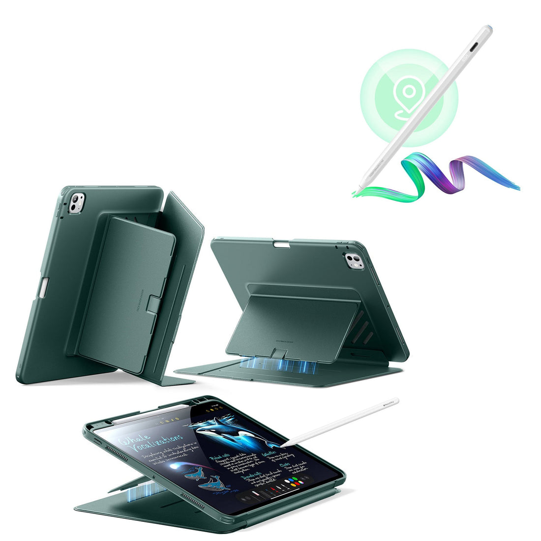 iPad Pro 13″ (2024) Flip Magnetic Case with Pencil Bundle - Green ESR ESR