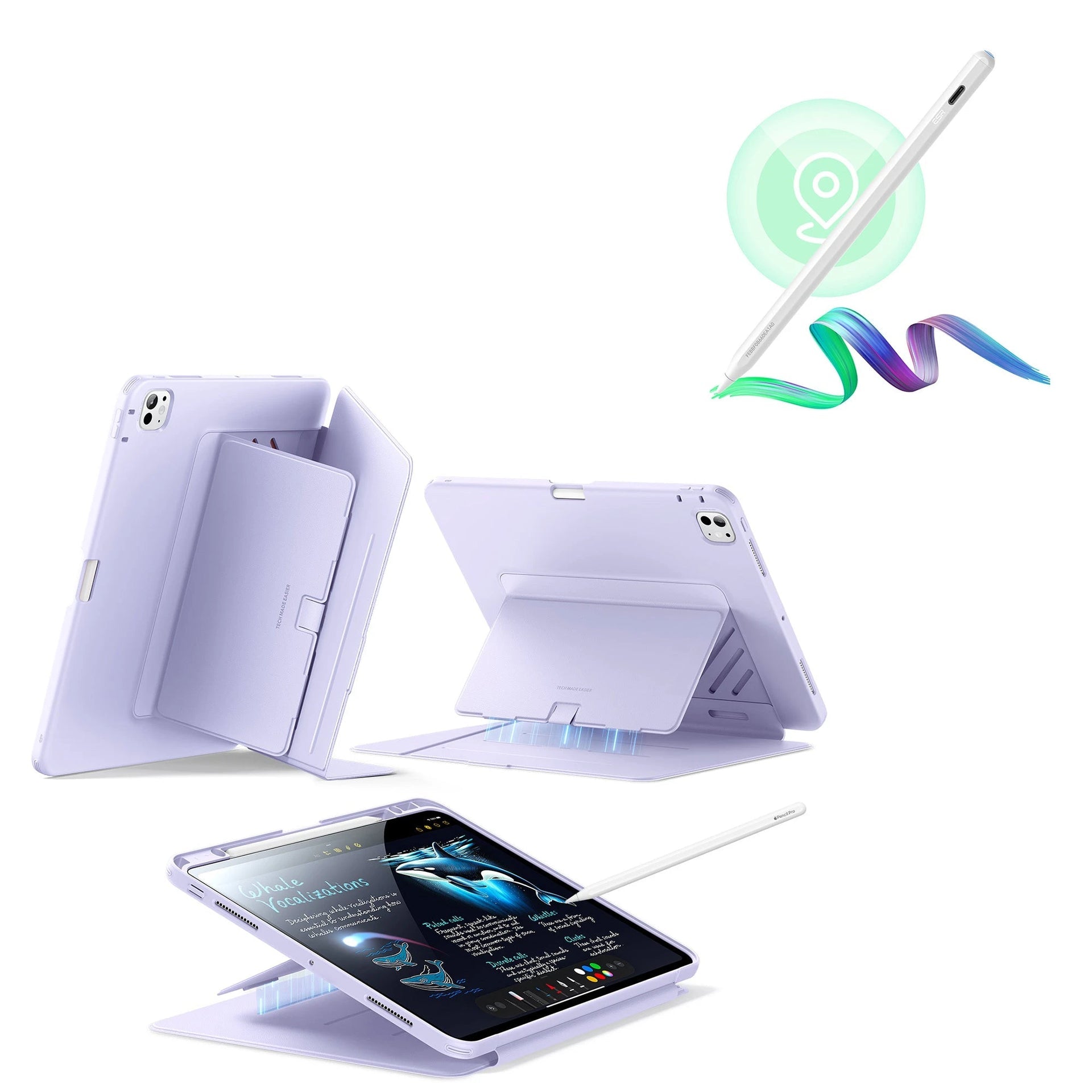 iPad Pro 13″ (2024) Flip Magnetic Case with Pencil Bundle - Purple ESR ESR