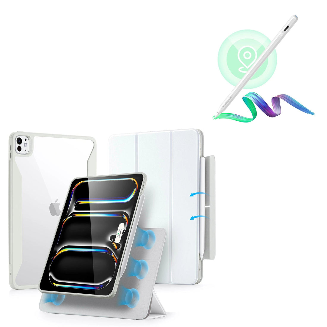 iPad Pro 13ʺ (2024) Rebound Hybrid Case 360 with Digital Pencil Bundle - Brilliant White ESR ESR