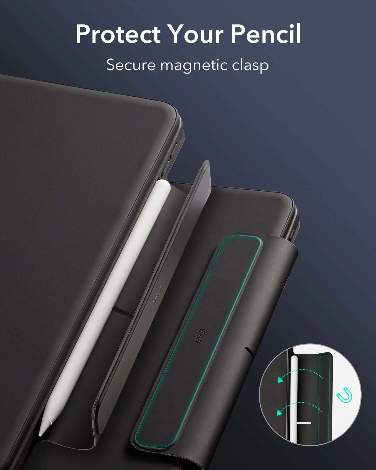 Rebound magnetic keyboard case 360-protect your pencil