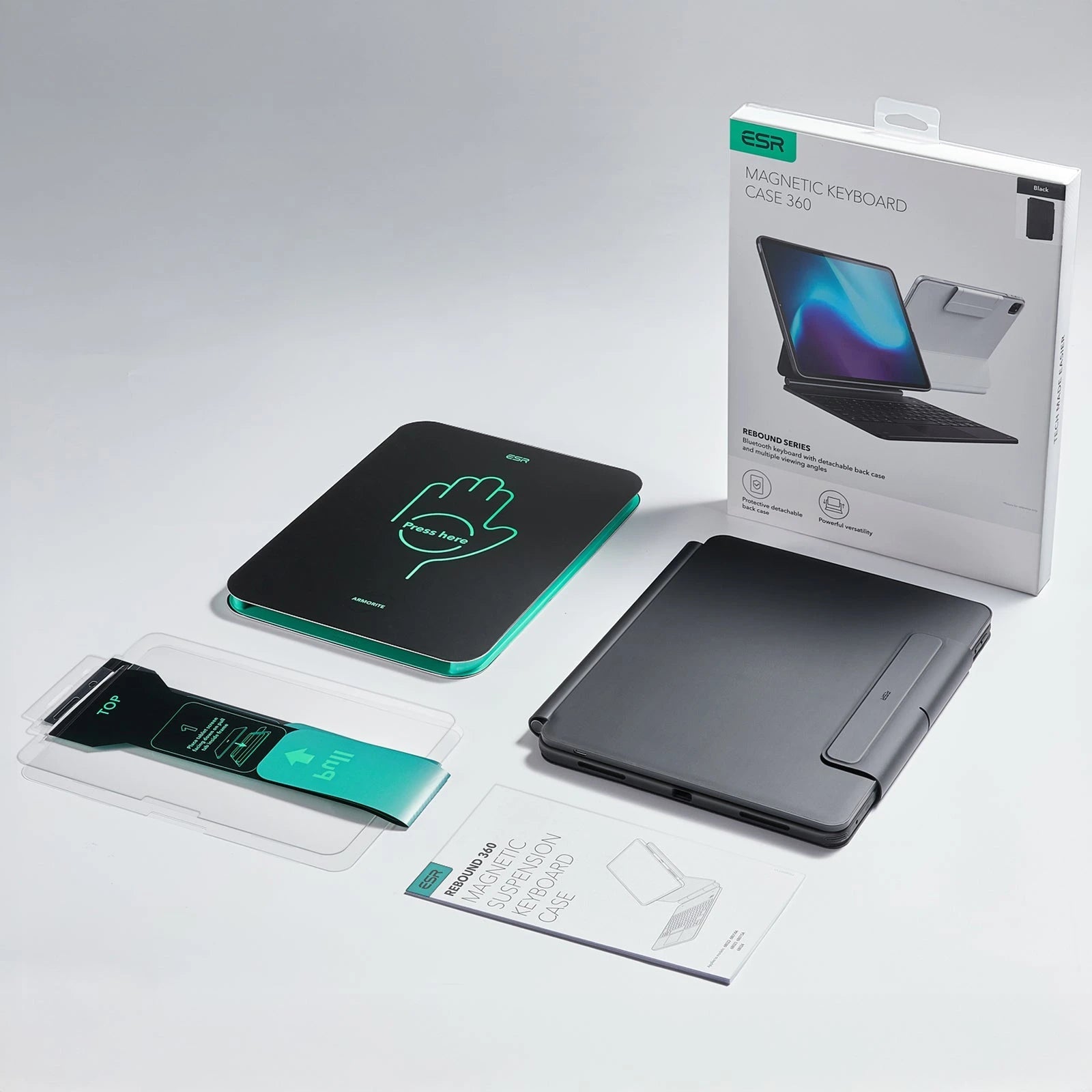 iPad Pro 13ʺ (2025) Bundle Rebound Magnetic Keyboard Case 360 & Armorite Screen Protectors  - US Layout-Purple ESR ESR