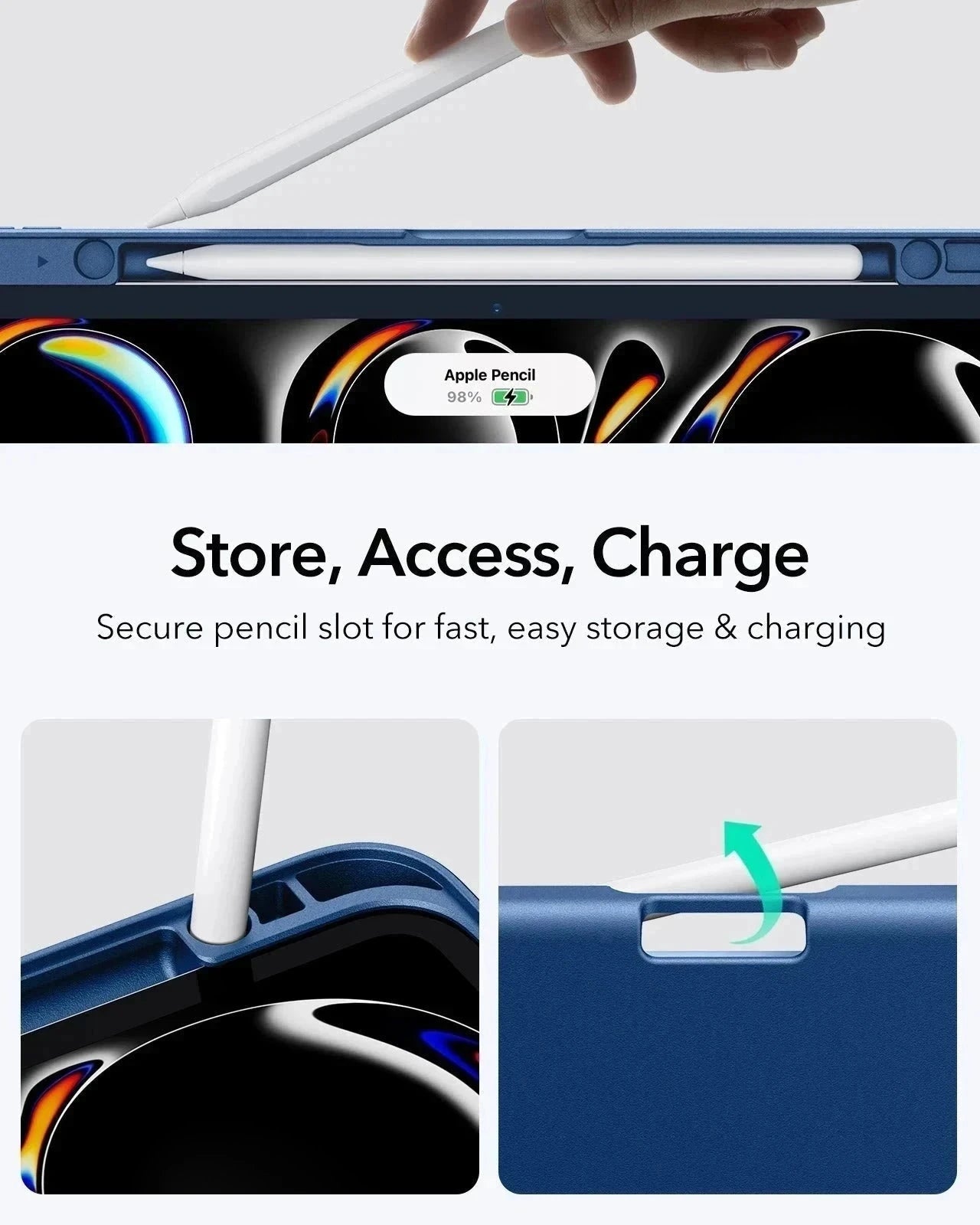 iPad Pro 13" (2024) Flip Magnetic Case with Pencil Holder - Navy Blue ESR ESR