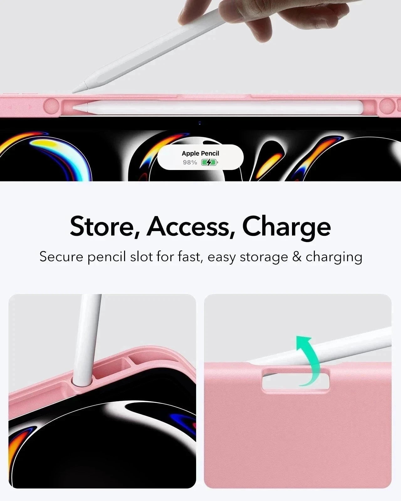 iPad Pro 13" (2024) Flip Magnetic Case with Pencil Holder - Pink ESR ESR