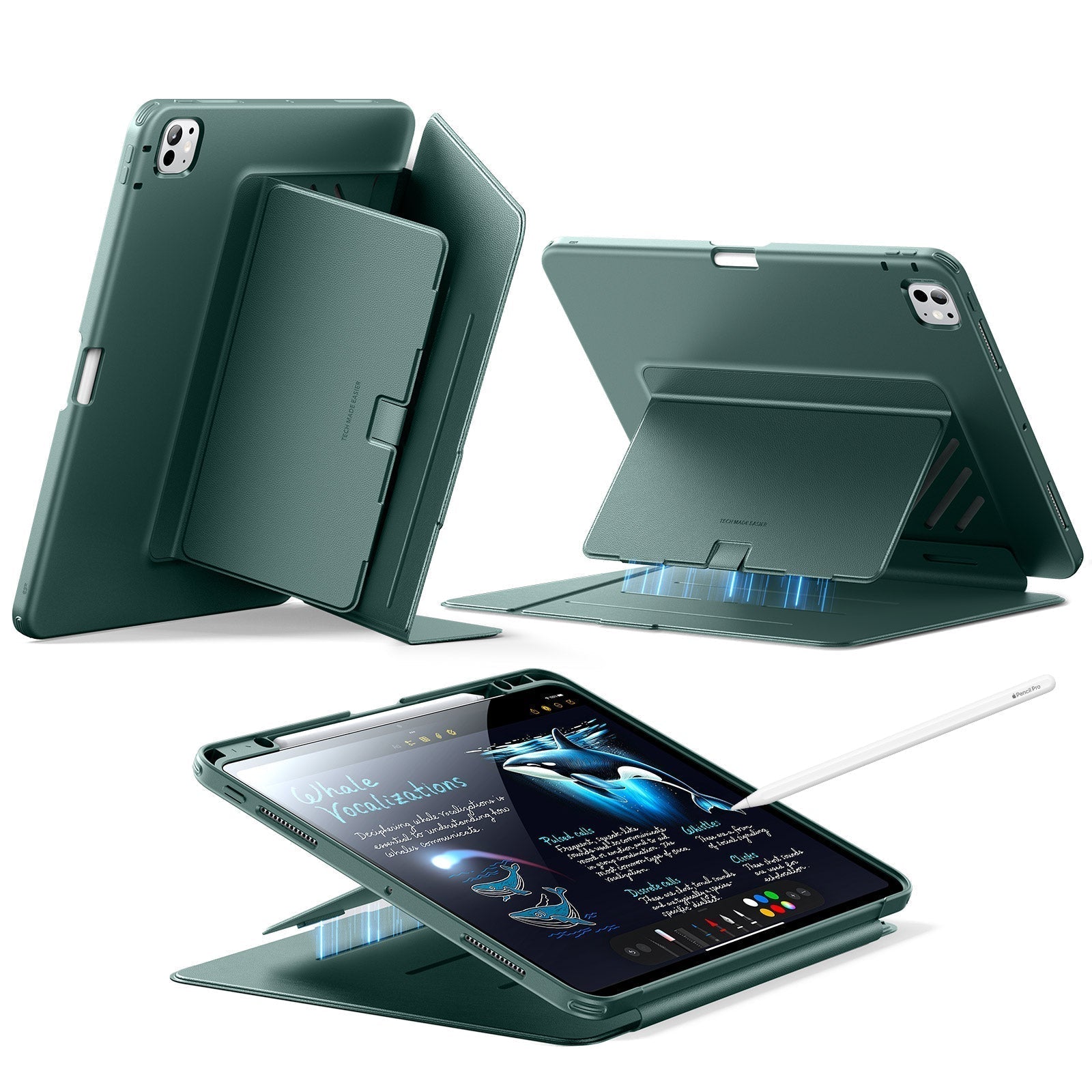 iPad Pro 13" (2024) Flip Magnetic Case with Pencil Holder - Green ESR ESR