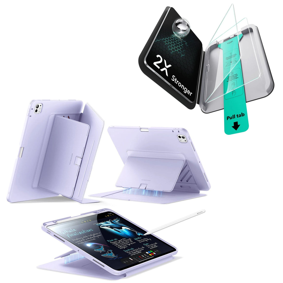 iPad Pro 13ʺ (2025) Flip Magnetic Protection Bundle - Purple ESR ESR