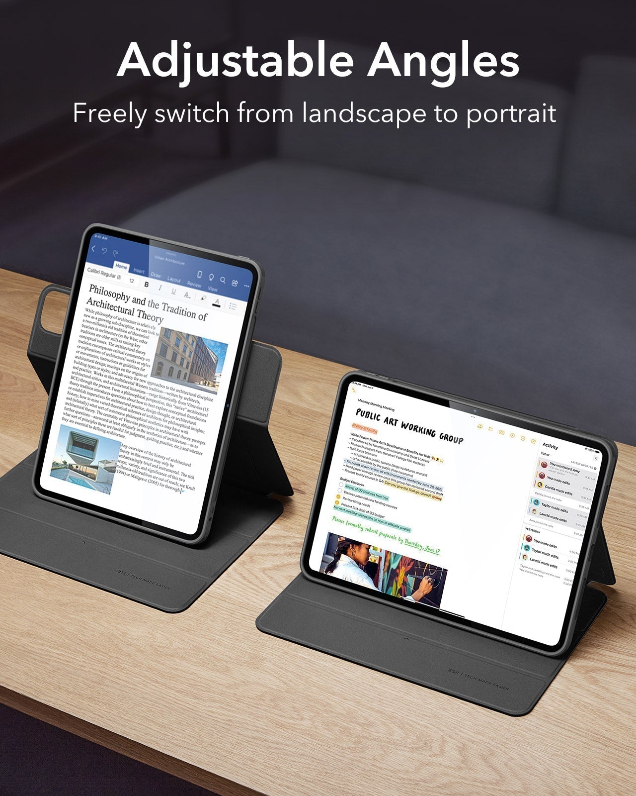 magnetic clear ipad pro 13 inch case with adjustable angles