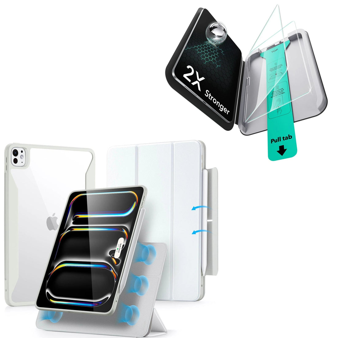 iPad Pro 13ʺ (2025) Rebound Case and Screen Protector Bundle - Brilliant White ESR ESR