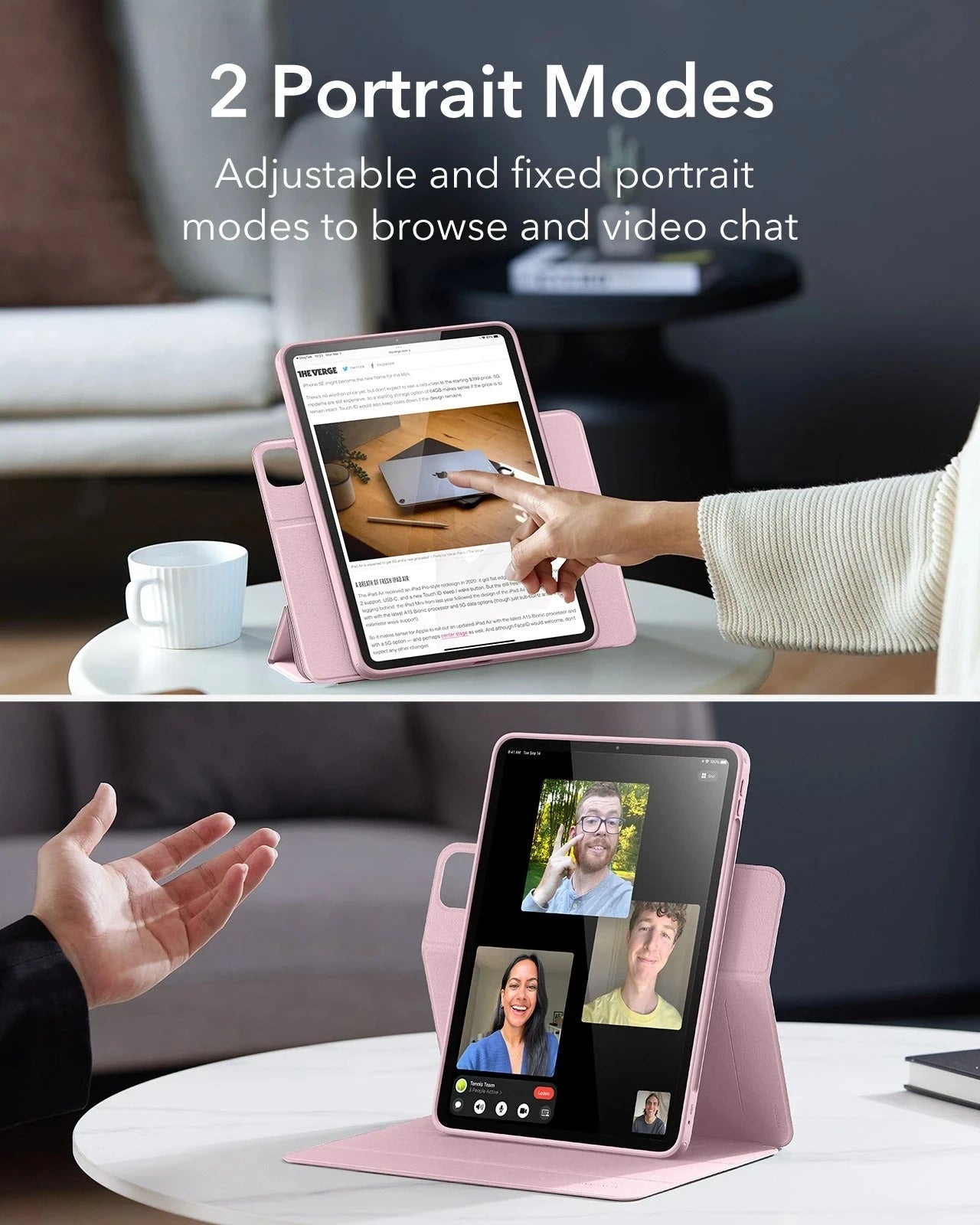 iPad Pro 13ʺ (2025) Rebound Hybrid Case 360 - Pink ESR ESR