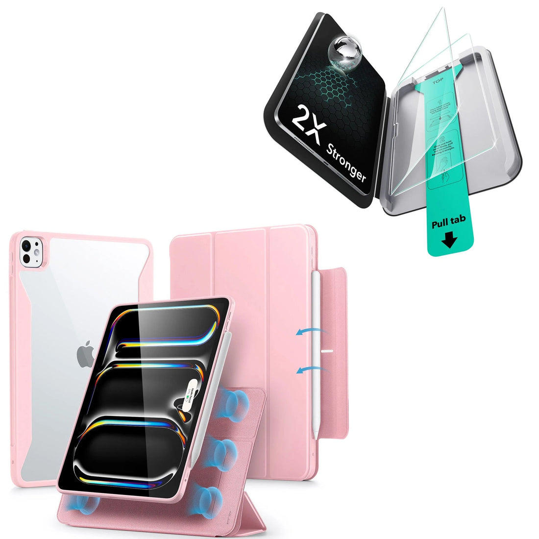 iPad Pro 13ʺ (2025) Rebound Case and Screen Protector Bundle - Pink ESR ESR