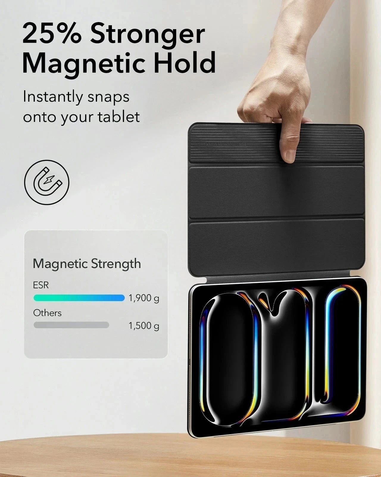 magnetic slim ipad pro 13 inch case with stronger magnetic hold