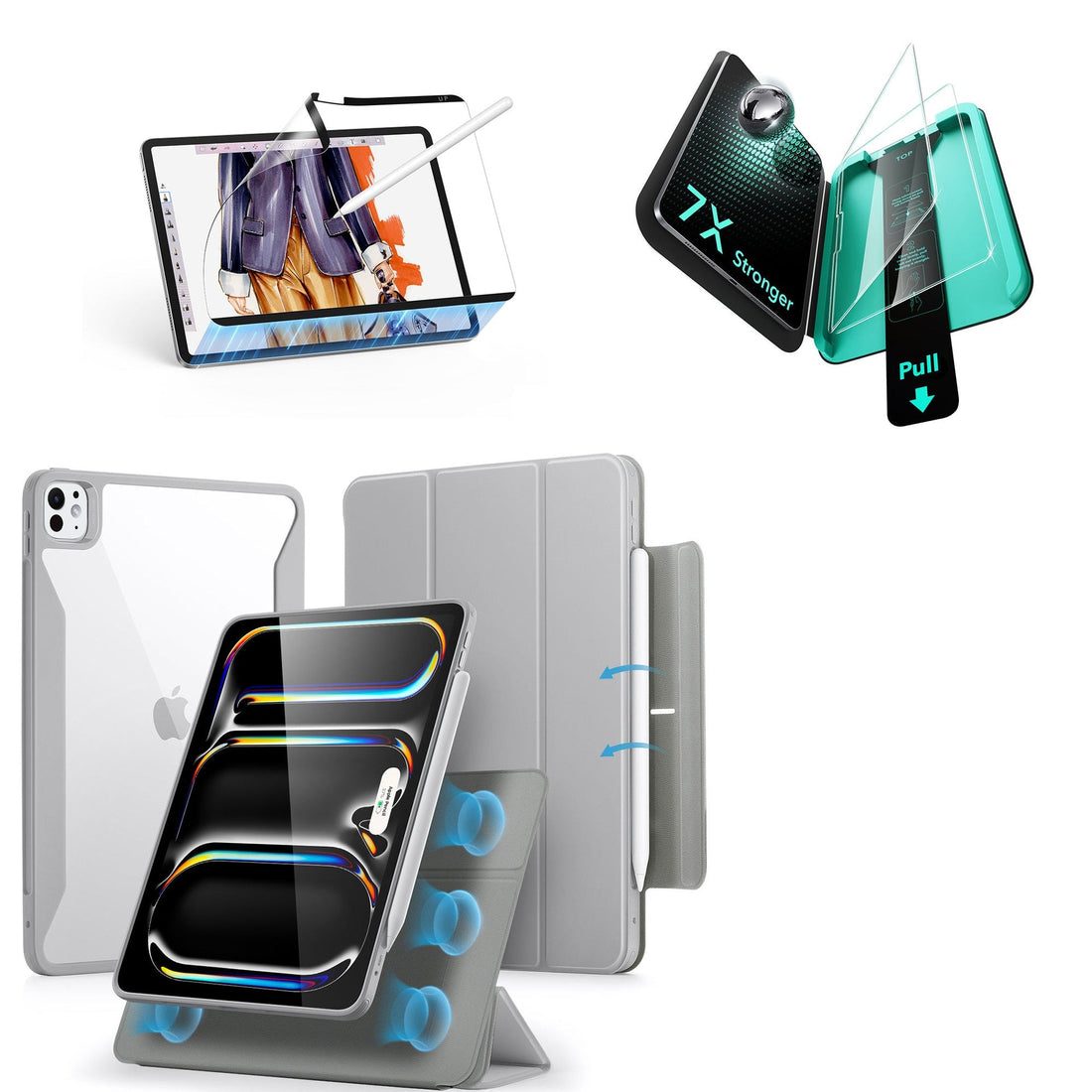 iPad Pro 13ʺ (2025) Rebound Transformation Bundle - Grey ESR ESR