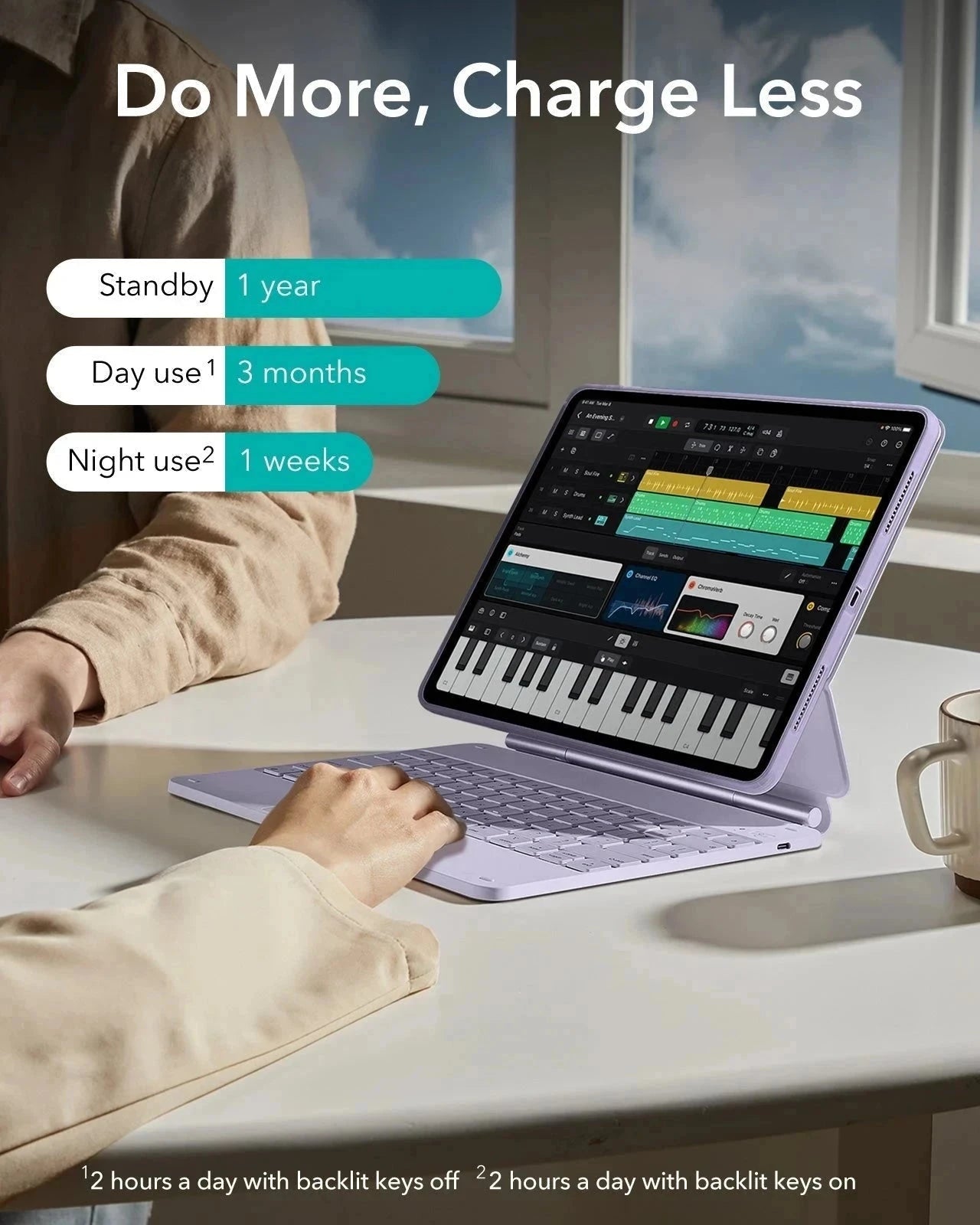 iPad Pro 13″ (2025) Rebound Magnetic Keyboard Case 360 - UK Layout-Purple ESR ESR