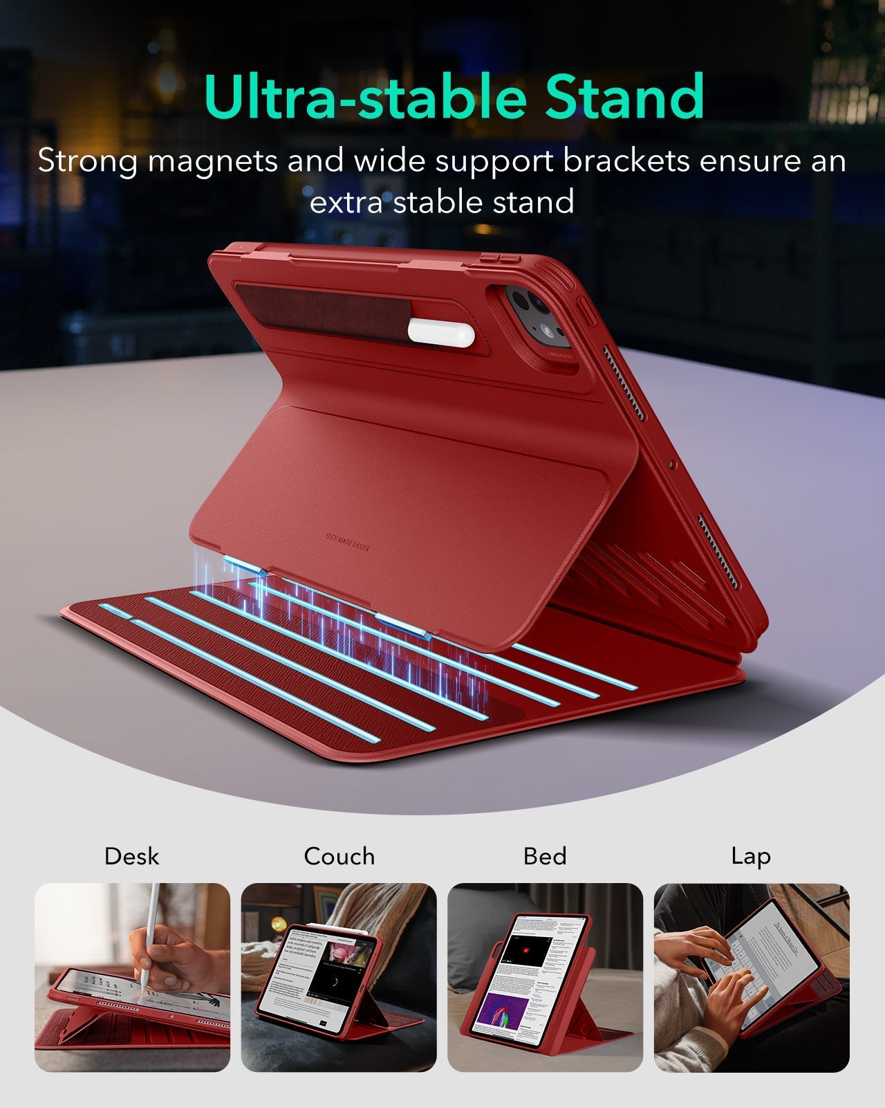 iPad Pro 13″ (2025) Shift Magnetic Case with Pencil Bundle - Red ESR ESR