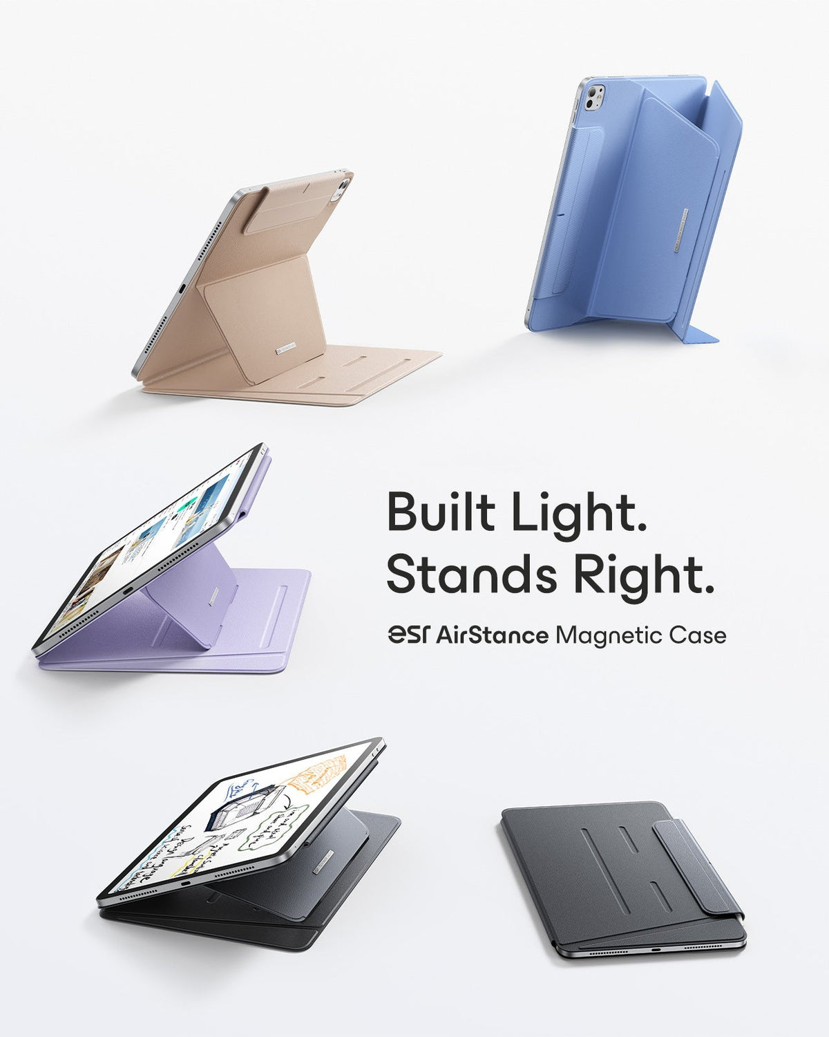 iPad Pro 13" (M5) 2025 AirStance Magnetic Case & Writing Bundle - Purple ESR ESR
