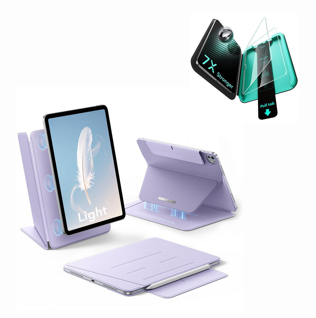 iPad Pro 13" (M5) 2025 AirStance Magnetic Protection Bundle - Purple ESR ESR