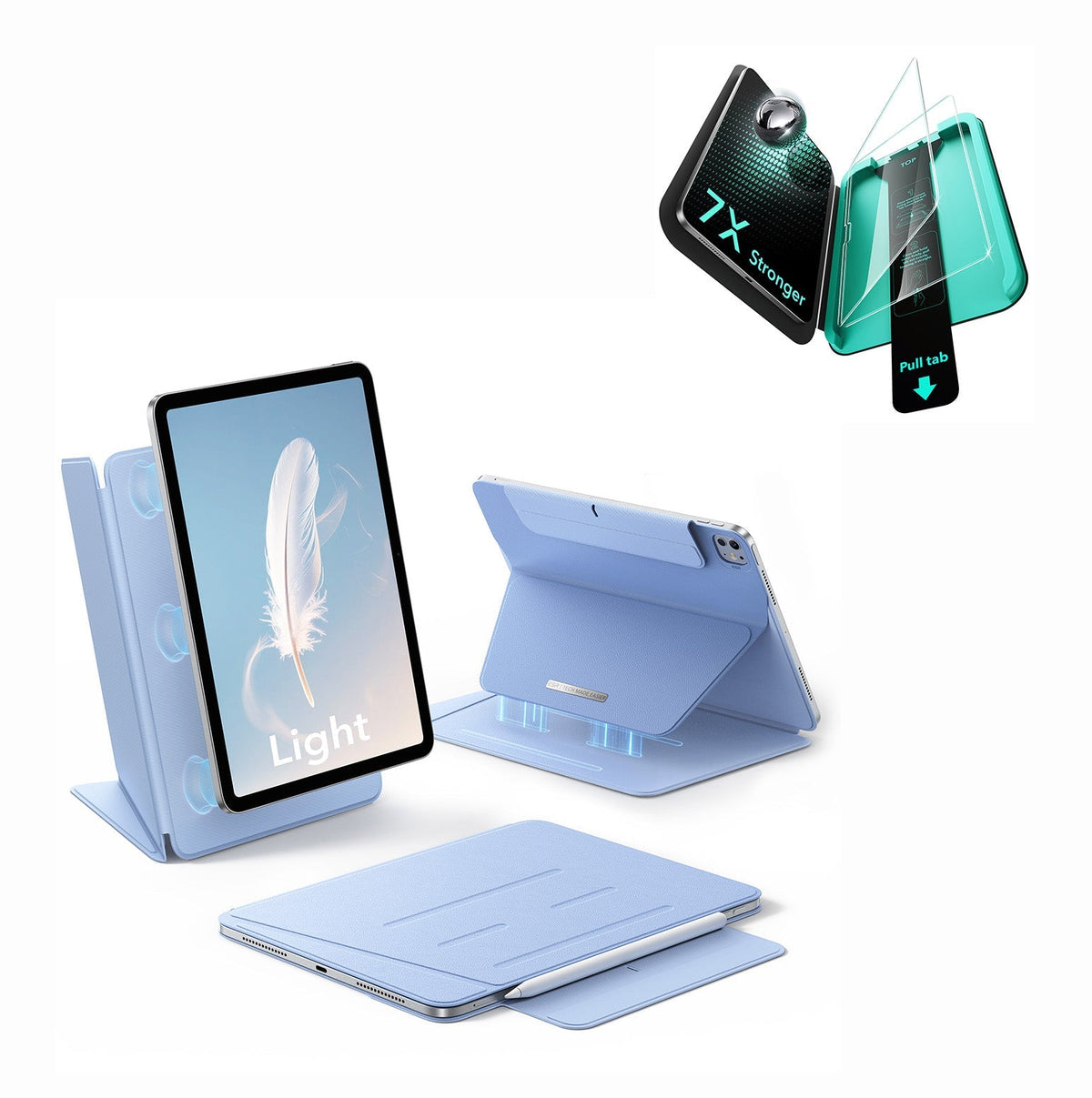 iPad Pro 13" (M5) 2025 AirStance Magnetic Protection Bundle - Sky Blue ESR ESR