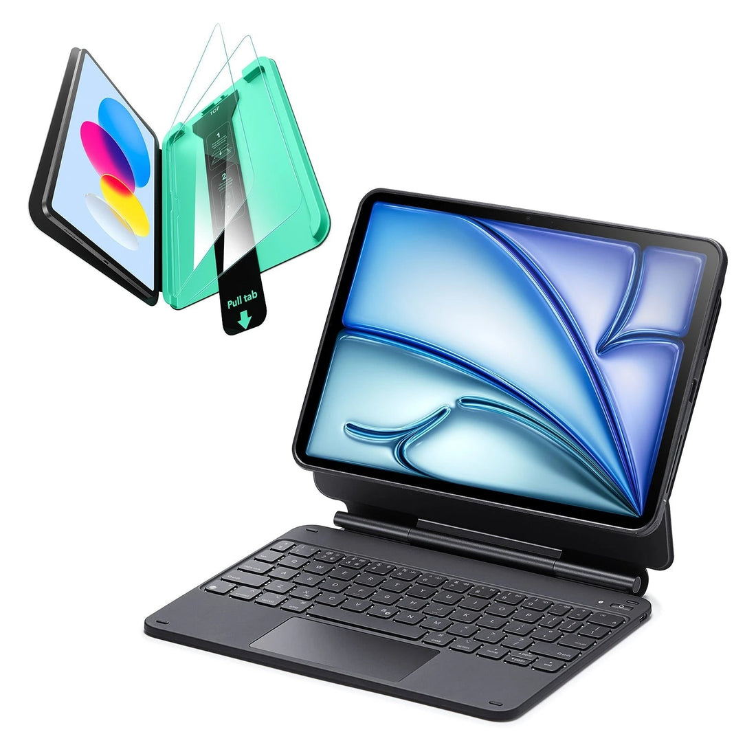iPad Air 11” (2025) Rebound Magnetic Keyboard Case 360 Protection Bundle-UK Layout-Black ESR ESR