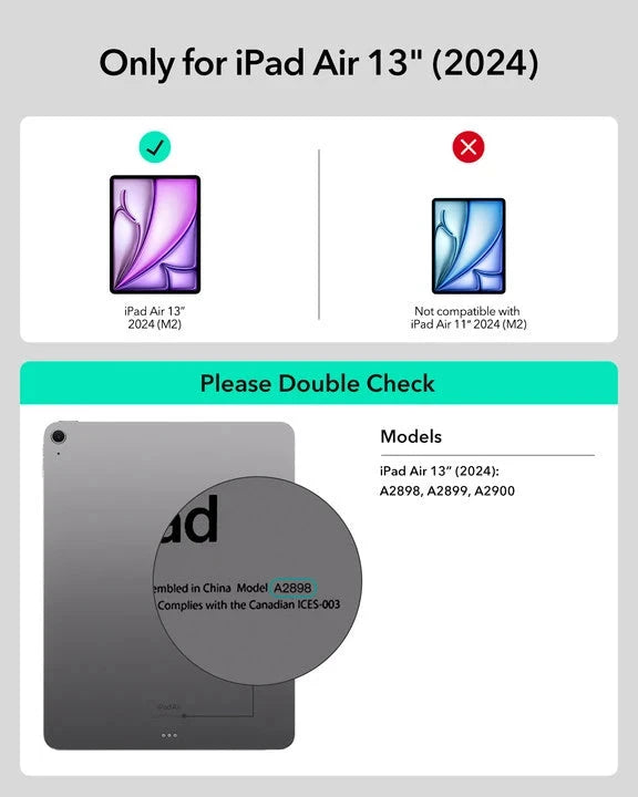 iPad Air 13" (2024) Rebound Magnetische Tastatur Hülle 360 - DE Layout-Schwarz ESR ESR