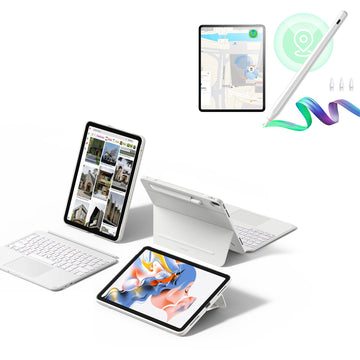 iPad Air 13" (M4) 2026 Shift Keyboard Case (Detachable) With Geo Pencil Bundle-US Layout - White