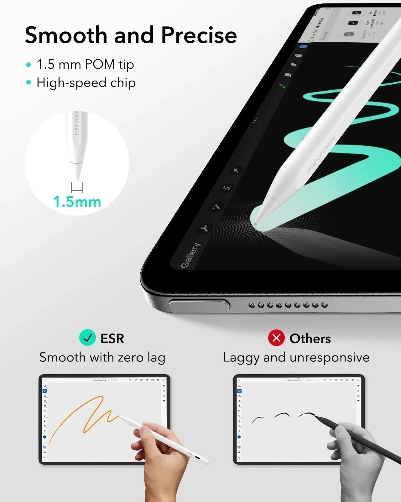 iPad Air 13“ (2025) Rebound Magnetische Tastatur Hülle 360 Pencil Bündel-DE Layout-Weiß ESR ESR