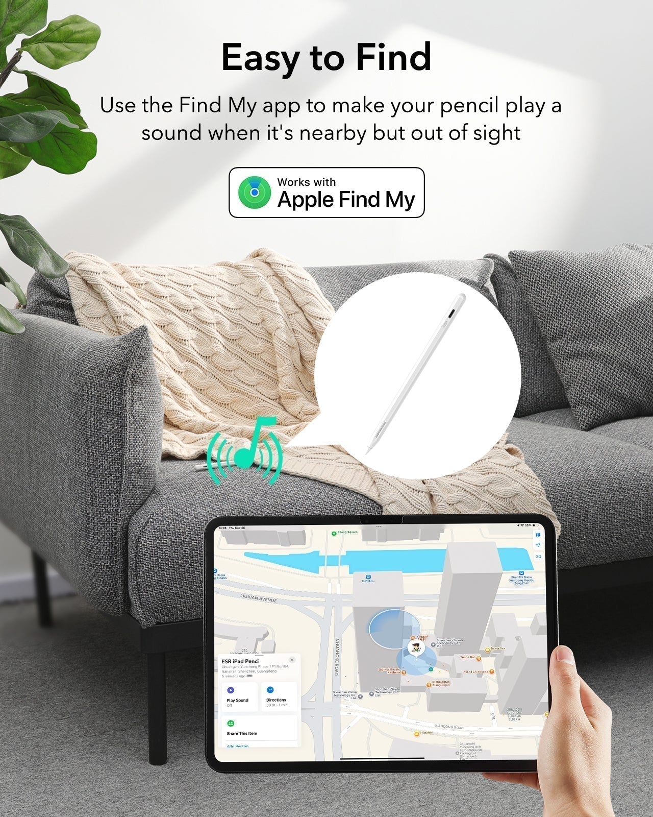 iPad Air 13“ (2025) Rebound Magnetische Tastatur Hülle 360 Pencil Bündel-DE Layout-Weiß ESR ESR