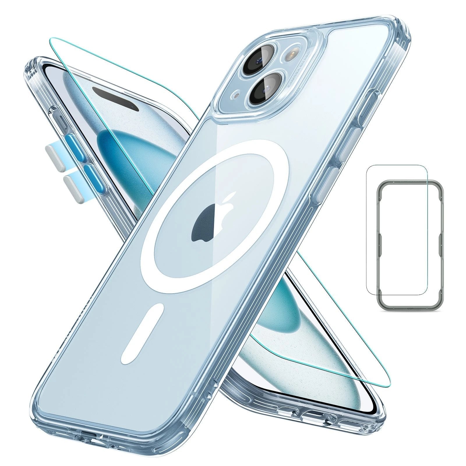 iPhone 15 Classic Pro Case (HaloLock) Set - Clear Blue ESR ESR