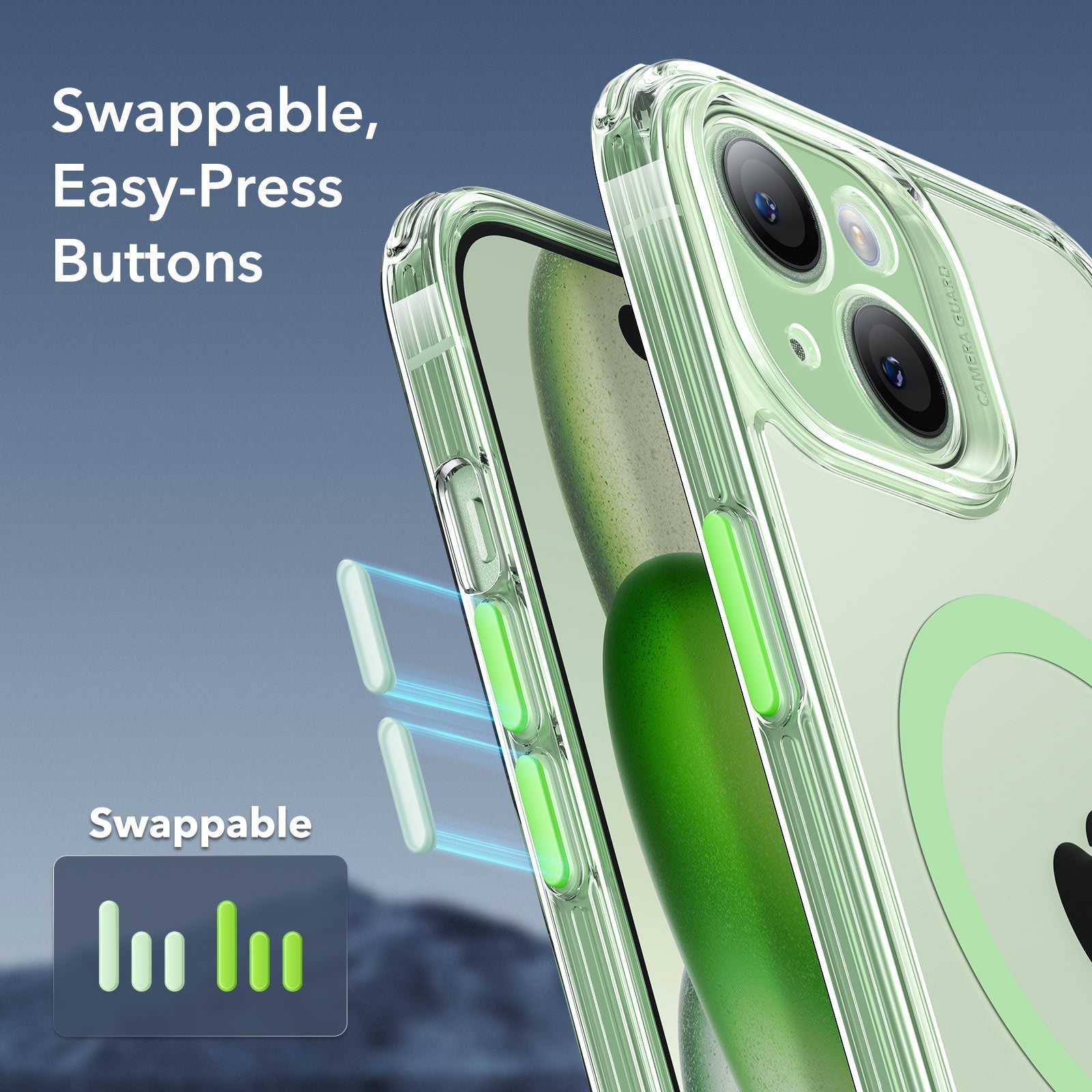 iPhone 15 Classic Pro Case (HaloLock) Set - Clear Green ESR ESR