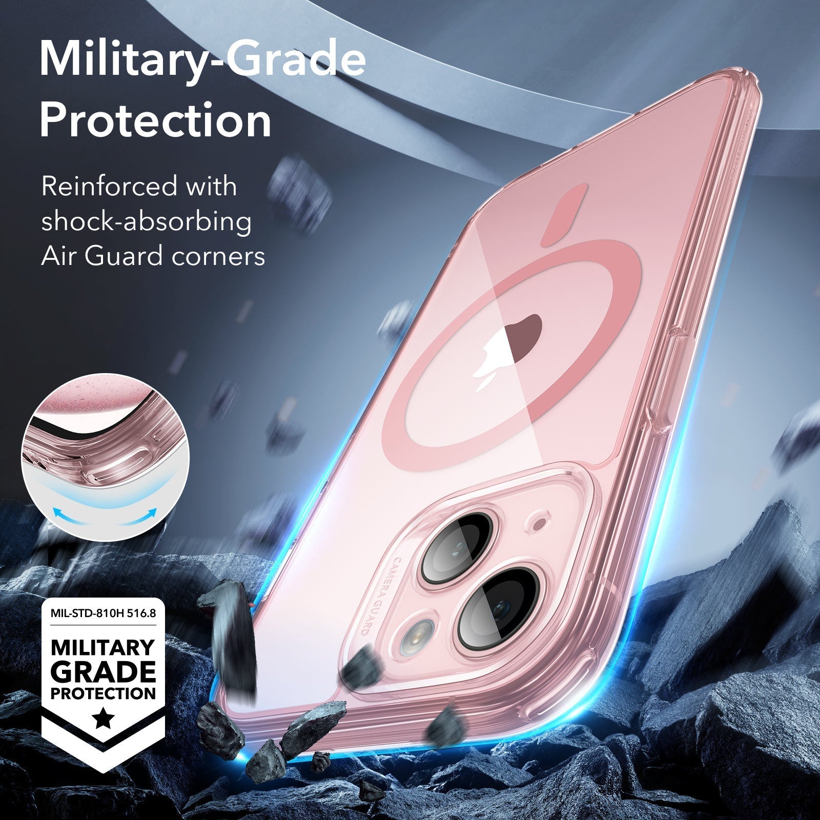 iPhone 15 Classic Pro Case (HaloLock) Set - Clear Pink ESR ESR