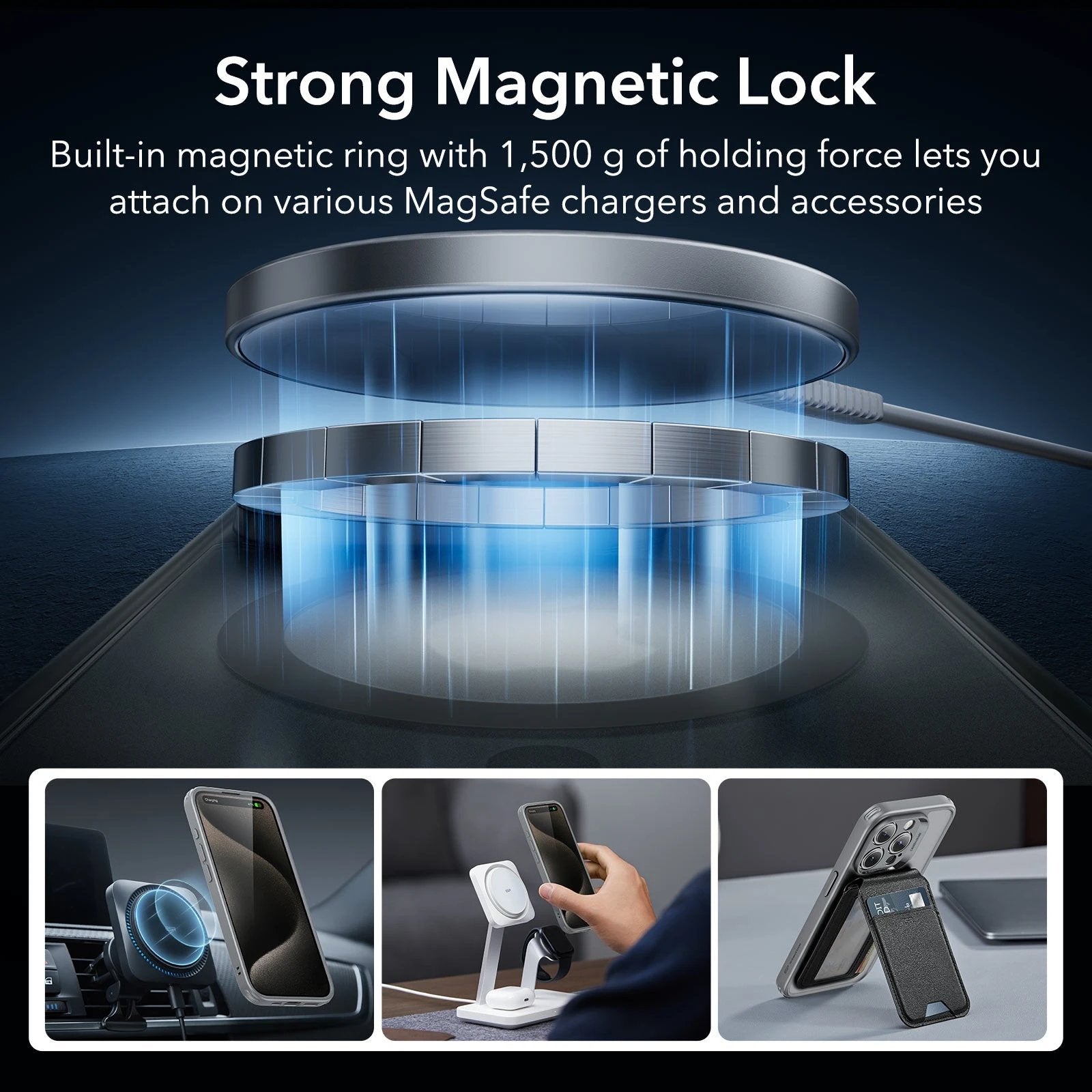 iPhone 15 Pro Max Classic Pro Case (HaloLock) Set - Frosted Grey ESR ESR