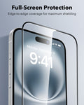 ESR iPhone 16 Plus Tempered Glass Screen Protector full screen protection