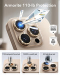 iPhone 17 Pro Max17 Pro16 Pro Max16 Pro15 Pro Max15 Pro14 Pro Max14 Pro Cameras Lens Protector Desert Titanium Shimmer armorite 110-lb protection