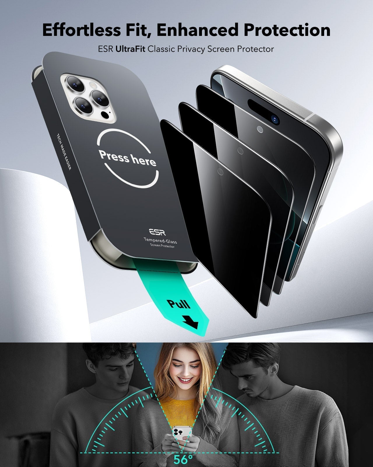 Best Privacy Screen Protector for iPhone 16 Pro Max ESR 