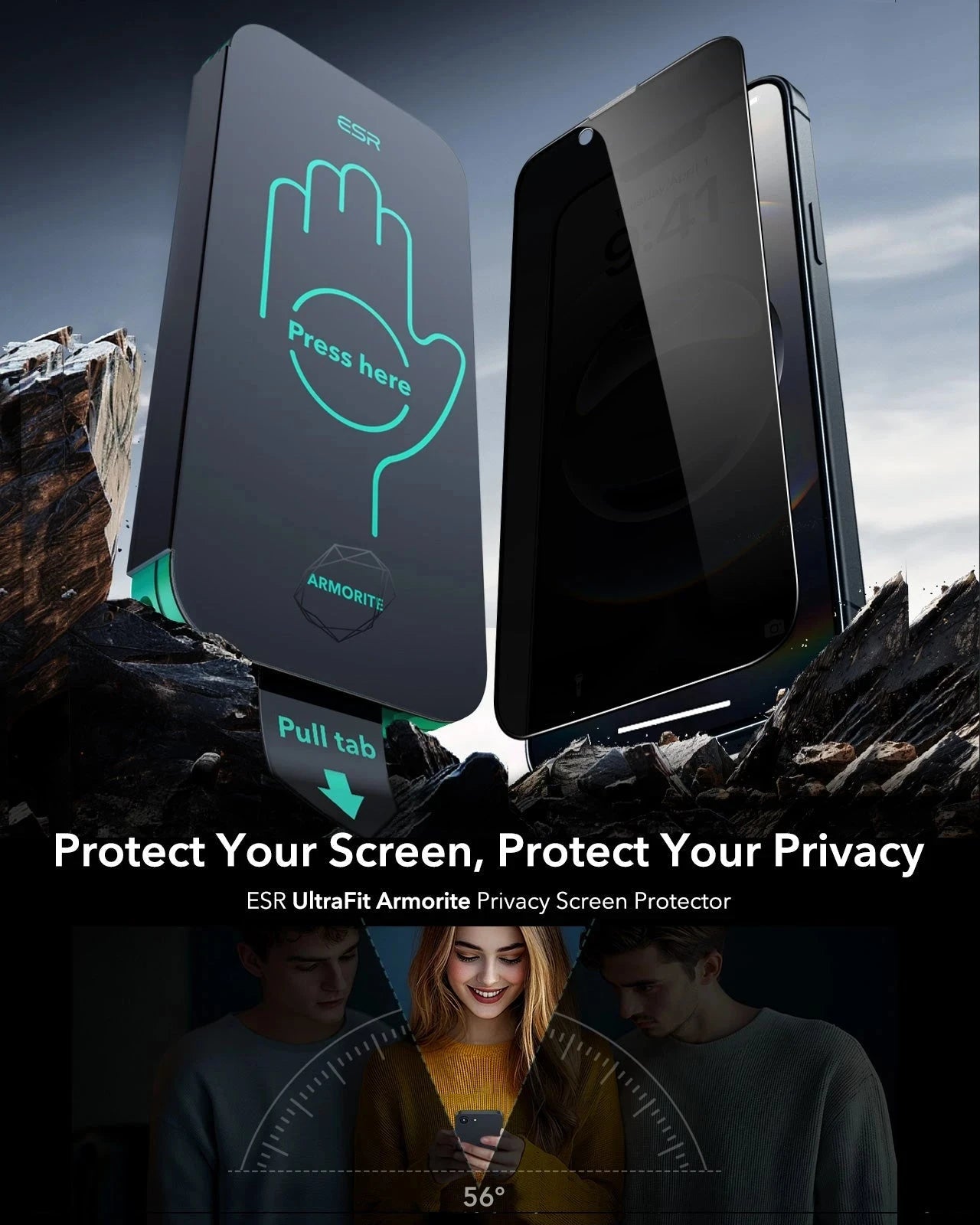 iPhone 16e UltraFit Armorite Privacy Screen Protector - 3 Pack ESR ESR