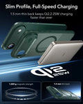 ESR iPhone 17 Air Magsafe Case with Camera Control Frosted Green Wireless charging 