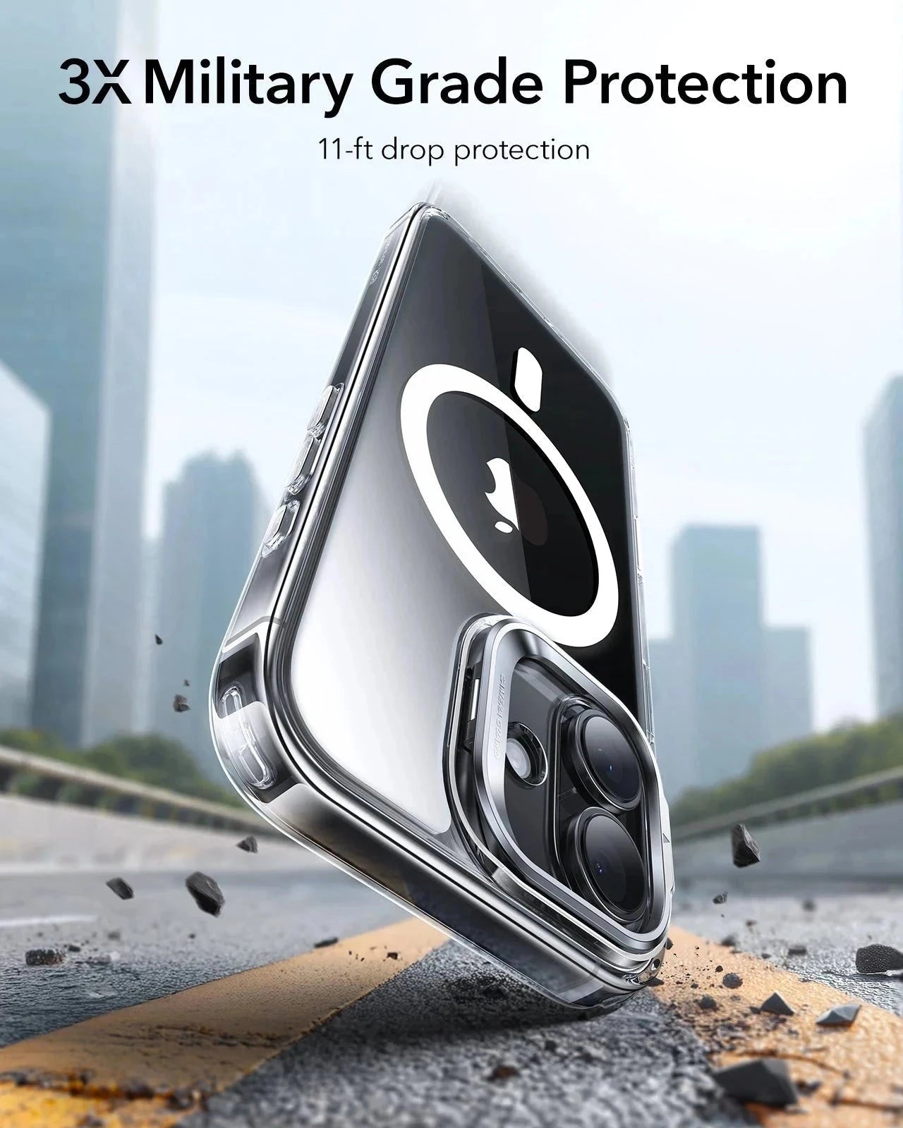 ESR iPhone 17 Magsafe Case with Stand Camera Control Clear 3× Military Grade Protection