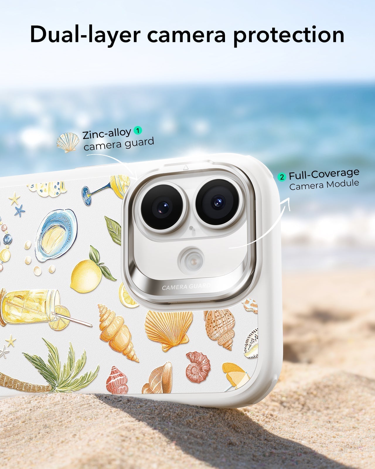 ESR Ocean Shell iPhone 17 Magsafe case with Stand Dual-layer camera protection