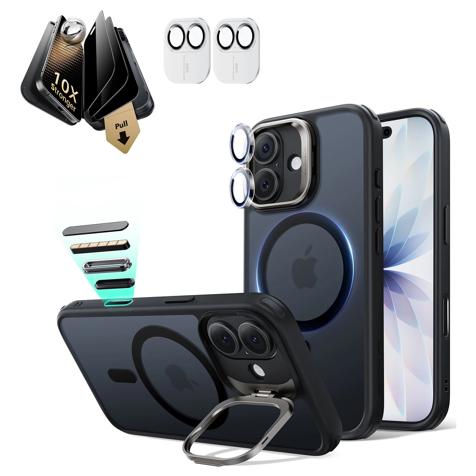 iPhone 17 Privacy Corning Protectors & Black Hybrid MagSafe Case | ESR