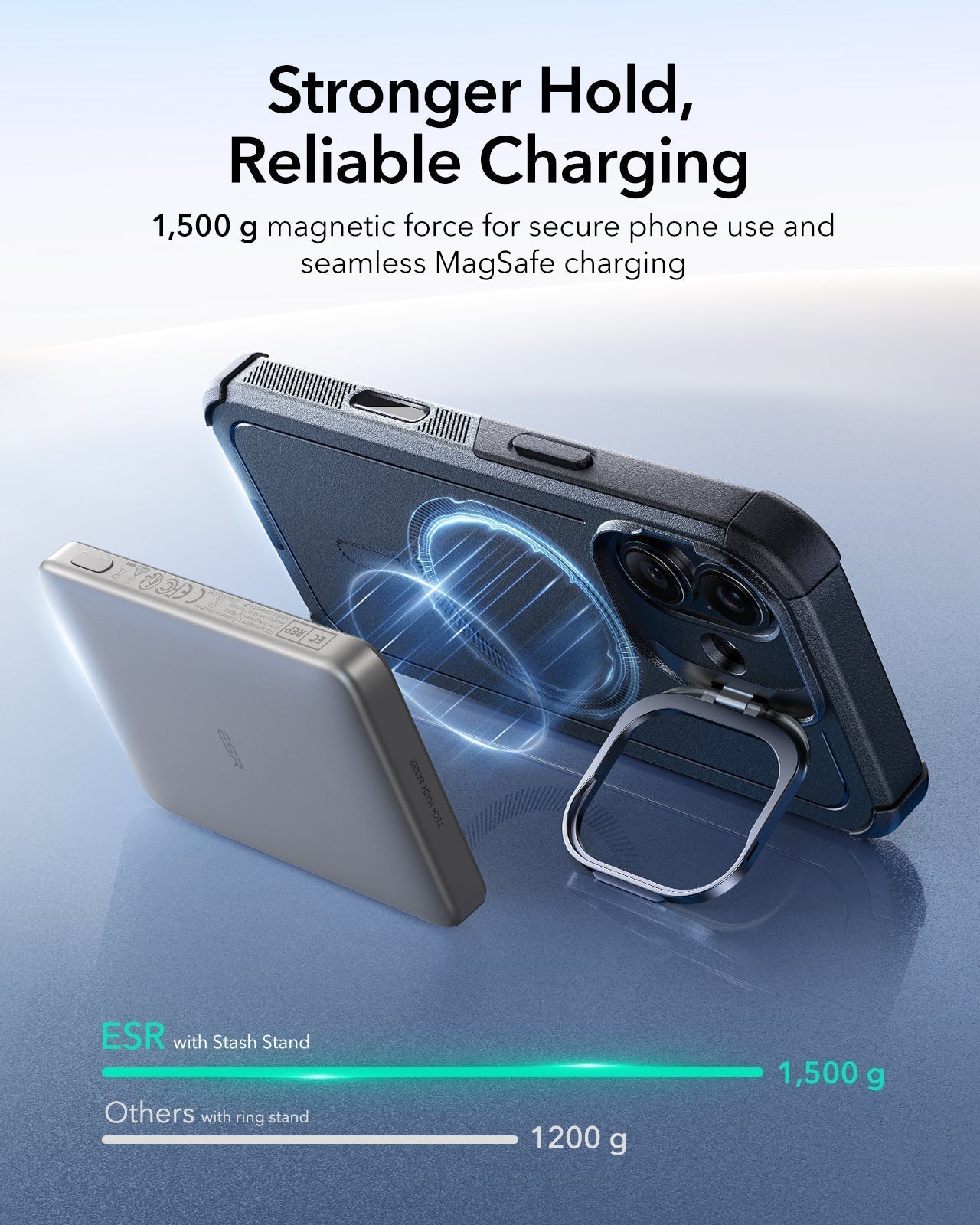 ESR iPhone 17 Cyber Tough Magsafe Case with Stand and Camera Control Black Magsafe Charging