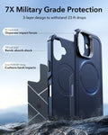 ESR iPhone 17 Cyber Tough Magsafe Case with Stand and Camera Control Blue Military Grade Protection