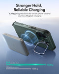 ESR iPhone 17 Cyber Tough Magsafe Case with Stand and Camera Control Green Magsafe Charging