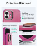 ESR iPhone 17 Cyber Tough Magsafe Case with Stand and Camera Control Pink Raised Edge Protection